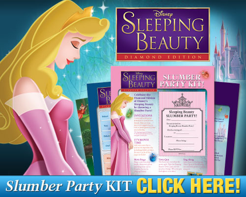 Download the free printable Disney Sleeping Beauty Slumber Party Kit and help your princess and her friends have a magical night.